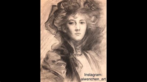 Charcoal Drawing Master Copy John Singer Sargent Lady Helen Vincent