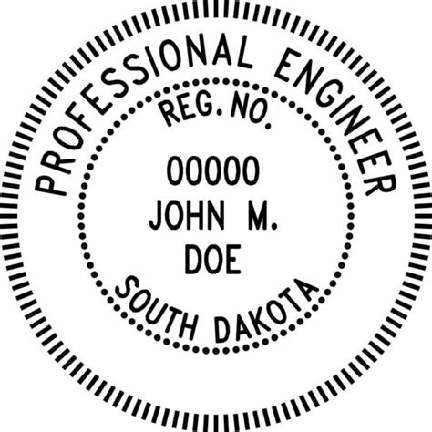 South Dakota Professional Engineer Stamp Pe Stamps