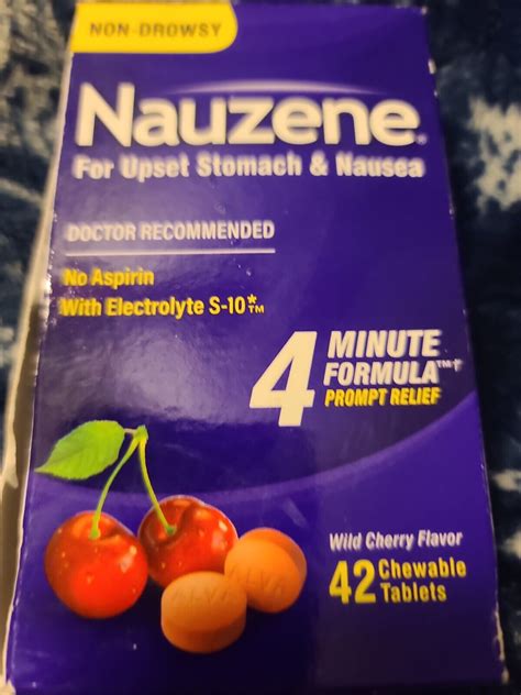 Nauzene Nausea Relief Chewable Tablets Wild Cherry Flavor Ct Ebay