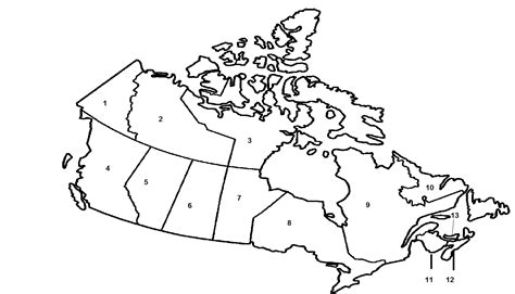 Printable Blank Map Of Canada To Label