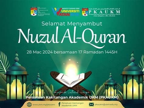 Selamat Menyambut Nuzul Al Quran Persatuan Kakitangan Akademik Ukm