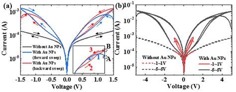 A Experimental Dark I − V Curves Of The Device Without Au Nps And Au