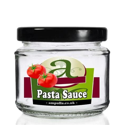 Ml Squat Clear Glass Pasta Sauce Jar With Lid Ampulla Ltd