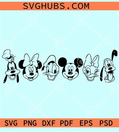 Mickey And Friends Svg Minnie Svg Daisy Svg Donald Svg Goofy Svg