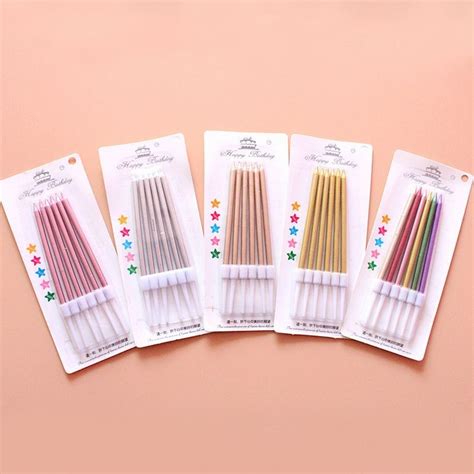 Jual 1 Pack Liliin Ulang Tahun Lilin Lurus Kecil Warna Gold Silver