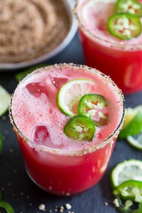 Jalapeno Watermelon Margarita Recipe Watermelon Cocktail Recipes