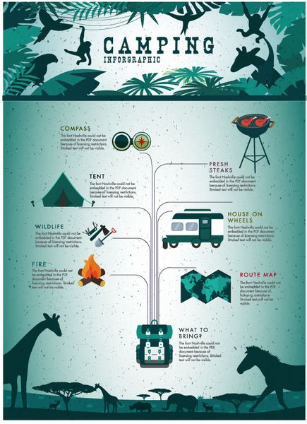 Camping Vector Infographic Design With Wild Style Background Free