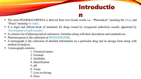 Indian Pharmacopoeia BP USP And Extra Pharmacopoeias PPT