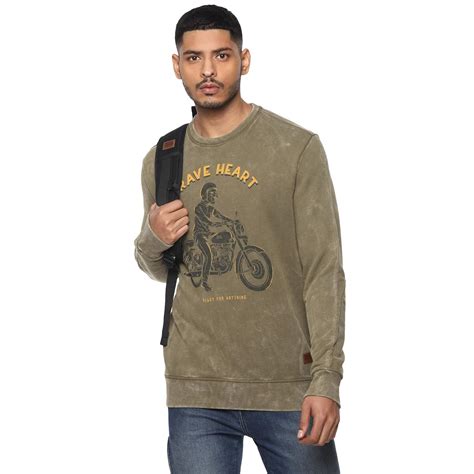 Royal Enfield Mens Cotton Hooded Neck Sweatshirt Rlassn000009 Dark