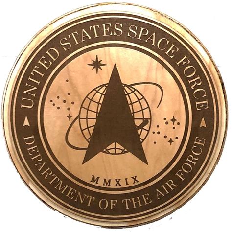 Official US Space Force Plaque On A 15in Round Laser Engraved Wood