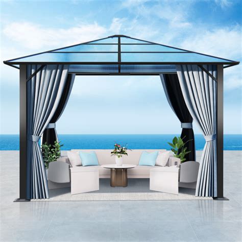 Gartoo 10’X10’ Patio Hardtop Gazebo With Polycarbonate Roof, Waterproof Outdoor Canopy Gazebo ...