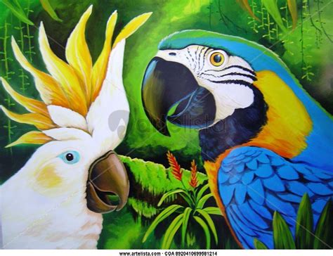 GUACAMAYAS Lienzo Acrílico Animales Dibujos de guacamayas Cuadros