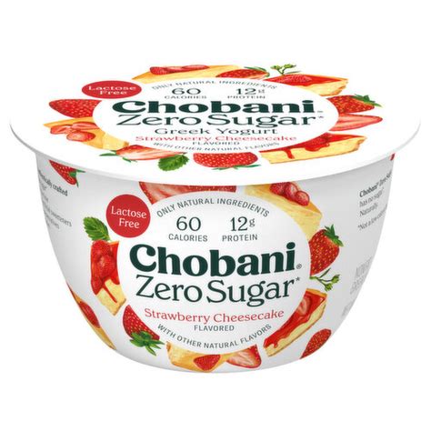 Chobani Yogurt Greek Nonfat Zero Sugar Strawberry Cheesecake