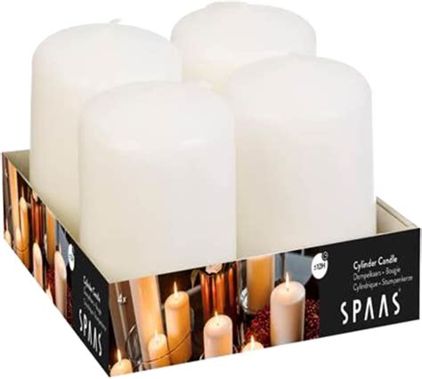 Spaas Unscented Pillar Candle Mm Hours White Amazon Co Uk