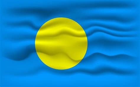 Waving Flag Of The Country Palau Vector Illustration Vector