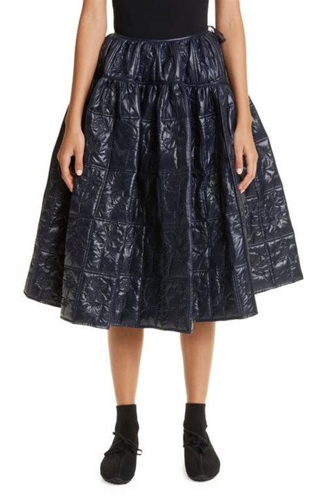 Cecilie Bahnsen Rosie Floral Quilted Midi Skirt Editorialist