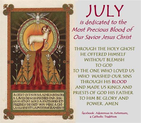 July Month Dedicated To The Most Precious Blood Of Jesus AirMaria