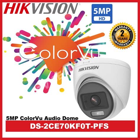 Hikvision DS 2CE70KF0T MFS 5MP 3K Colorvu With AUDIO Dome Indoor Camera