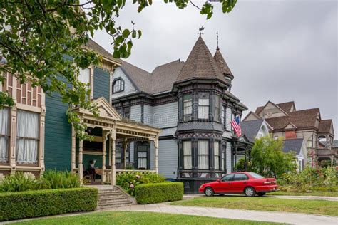 Historic Victorian House In The Streets Of Los Angeles California Usa