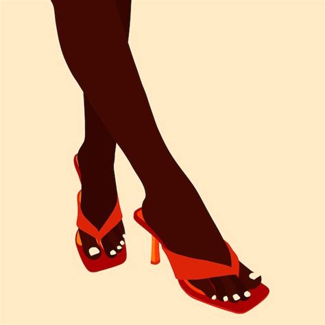 Premium Vector Black Woman High Heel Shoes Illustration