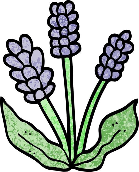 Lavanda De Dibujos Animados De Ilustraci N Con Textura Grunge