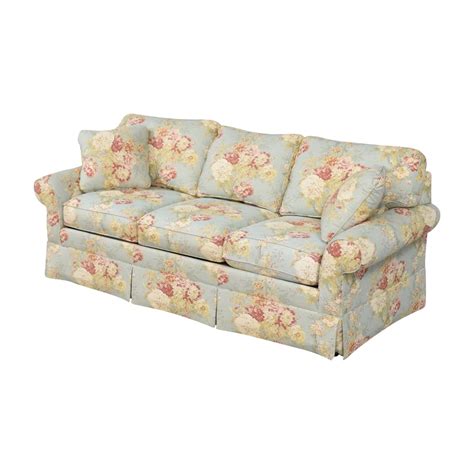 Ethan Allen Three Cushion Floral Sofa Off Kaiyo