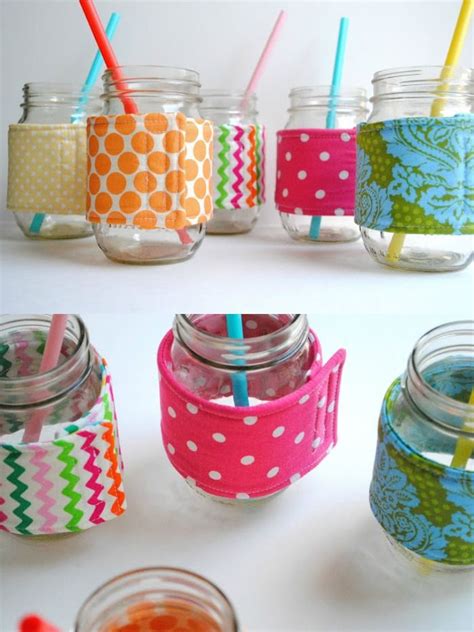 Mason Jar Cozy Sewing Pattern Printable Templates Free