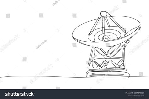 Radar Antenna One Line Drawing Banner Stock Vector Royalty Free