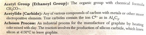 Acheson Process Acetylide And Acetyl Group