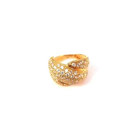 Anello Da Donna In Oro Giallo Kt Con Pave Di Zirconi