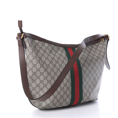 GUCCI GG Supreme Monogram Web Ophidia Shoulder Bag Brown 567096