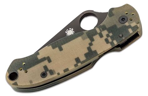 Spyderco Para 3 Folding Knife 3 S45vn Black Plain Blade Digital Camo