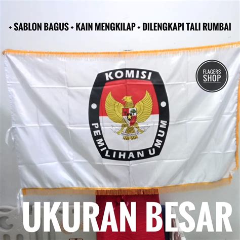 Jual Bendera Ruangan KPU Indonesia 90x135 Cm Ukuran Besar Shopee