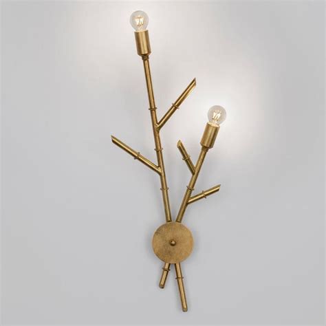 Florentine Antique Gold Leaf Bamboo Wall Light Chairish