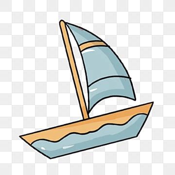 Blue Sailboat Clipart Hd PNG Blue Hand Drawn Cartoon Sailboat Blue