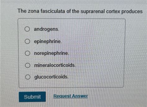 Solved The zona fasciculata of the suprarenal cortex | Chegg.com