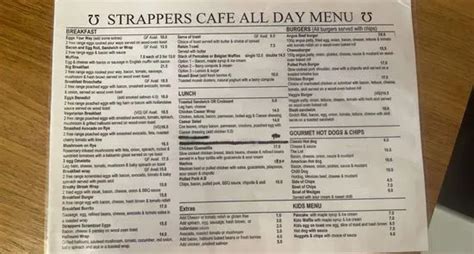 Strappers Cafe Menu Morphettville South Australia Checkle