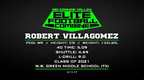 Rgv Combine Robert Villagomez 2021 Wr Wb Green Ms Youtube