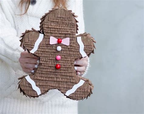 Diy Piñata navideña con forma de galleta Piñatas Forma de y Galleta