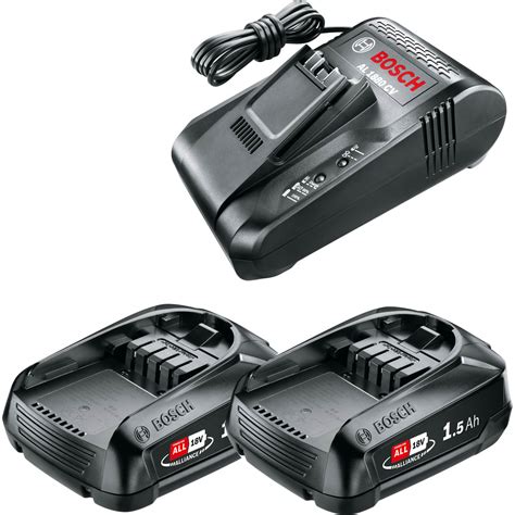 Bosch Genuine 18v Cordless Li Ion Twin Battery 15ah And 8a Fast Charger Set 15ah Bosch Home