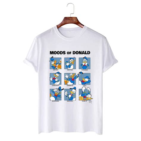 Donald Duck Mood T Shirtfunny Moods Of Donald Shirtt For Etsy