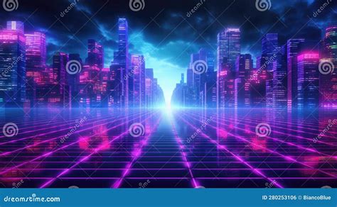 Cyberpunk Cityscape Abstract Background for Desktop Wallpaper ...