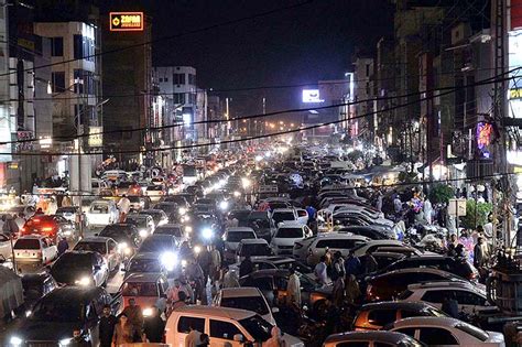 A View Of Massive Traffic Jam At Sadar Road As A Large Number Of People