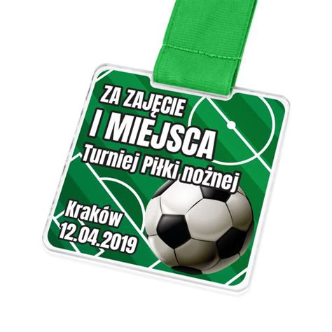 Medal z transparentnej pleksi na turniej piłki nożnej