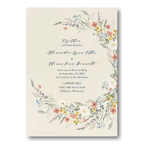 Flowery Sprigs Wedding Invitation Value Set Sample Wedding Invitations