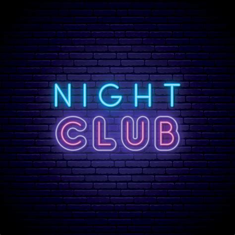 Night Club neon signboard. Glowing neon Night Club emblem. 9954559 ...