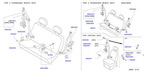 B Belt Buckle Seat Rear Genuine Nissan Part