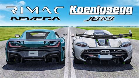 Hp Rimac Nevera V Hp Koenigsegg Jesko Drag Race Assetto