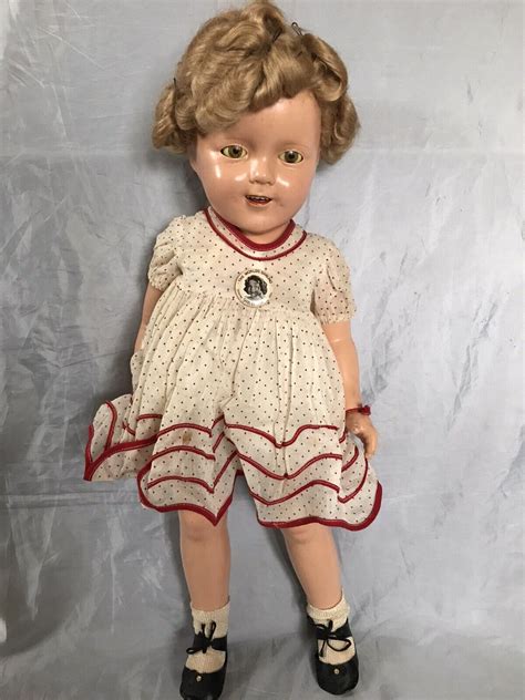 1930s Ideal 24 2534 Shirley Temple Composition Doll Tagged Org Dress