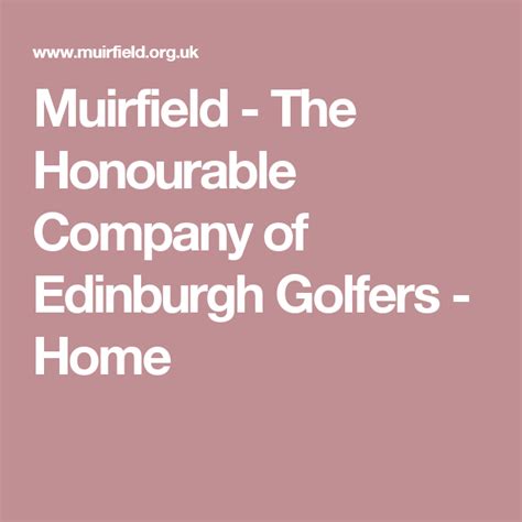 Muirfield The Honourable Company Of Edinburgh Golfers Home